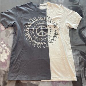 Hollister Colorblock Peace Sign Oversized Graphic Tshirt Size XXS